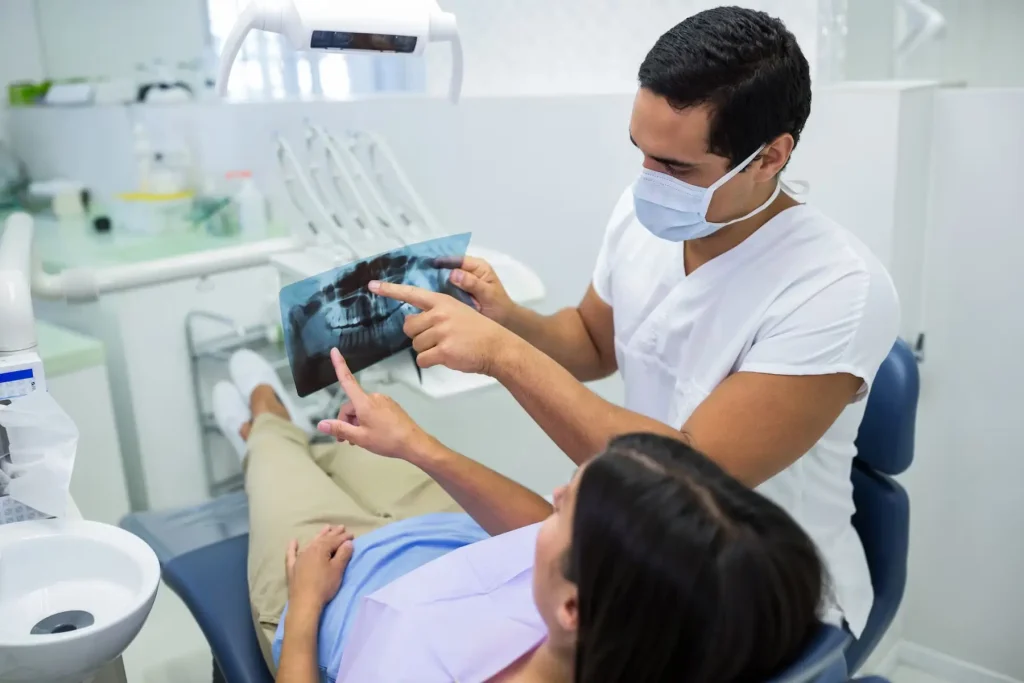 woman getting a dental checkup